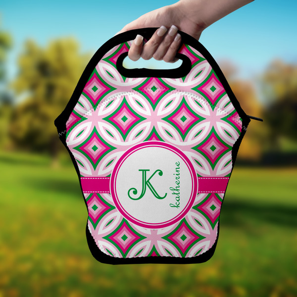 Linked Circles & Diamonds Lunch Bag - Hand