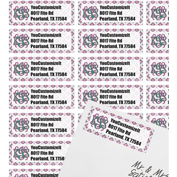 Linked Circles & Diamonds Mailing Label on Envelope - Multiple Labels