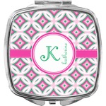 Linked Circles & Diamonds Compact Makeup Mirror (Personalized)
