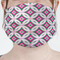 Linked Circles & Diamonds Mask - Pleated (new) Front View on Girl