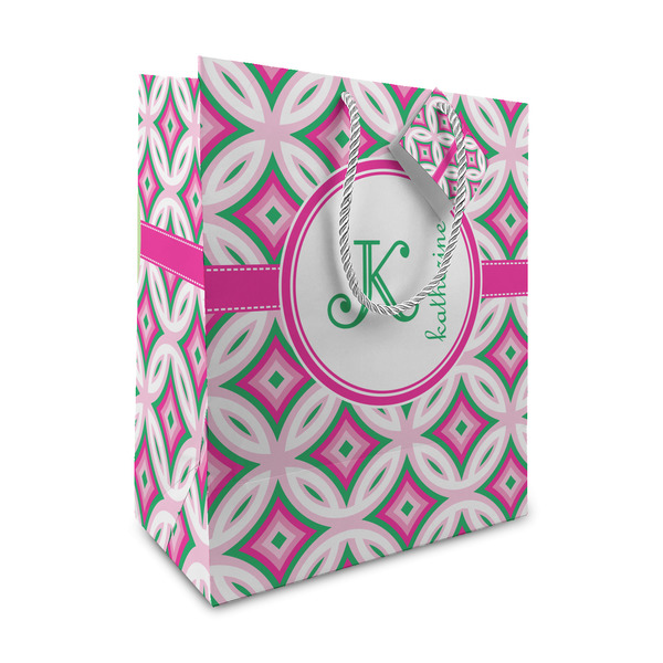 Custom Linked Circles & Diamonds Medium Gift Bag (Personalized)