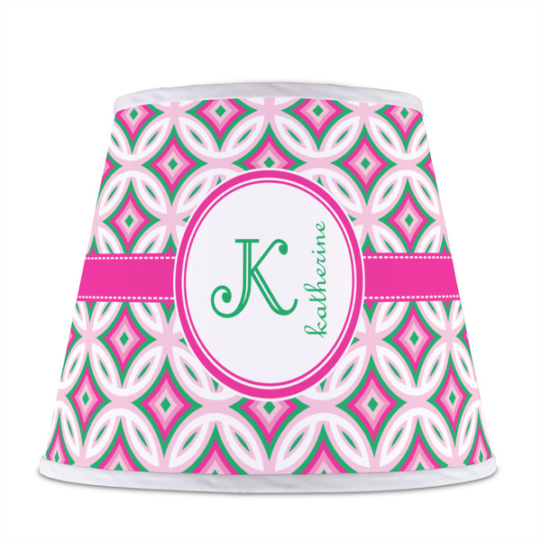 Linked Circles & Diamonds Poly Film Empire Lampshade - Front View