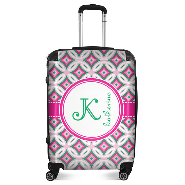 Custom Linked Circles & Diamonds Suitcase - 24" Medium - Checked (Personalized)