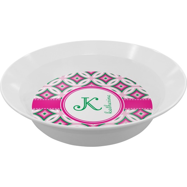 Custom Linked Circles & Diamonds Melamine Bowl (Personalized)