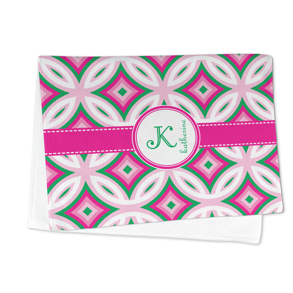 Linked Circles & Diamonds Microfiber Dish Towel - FOLDED HALF