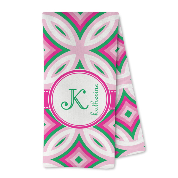 Custom Linked Circles & Diamonds Kitchen Towel - Microfiber (Personalized)