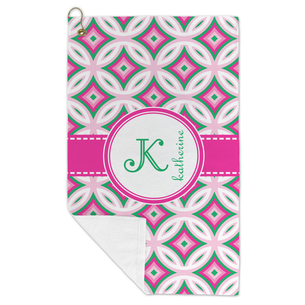 Linked Circles & Diamonds Microfiber Golf Towels - FOLD
