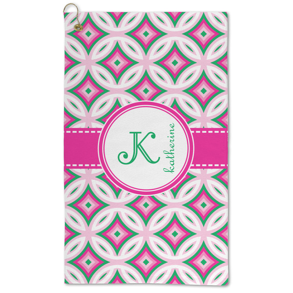 Custom Linked Circles & Diamonds Microfiber Golf Towel (Personalized)
