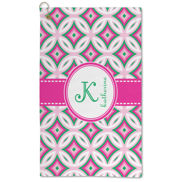 Custom Linked Circles & Diamonds Microfiber Golf Towel (Personalized)