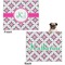 Linked Circles & Diamonds Microfleece Dog Blanket - Large- Front & Back
