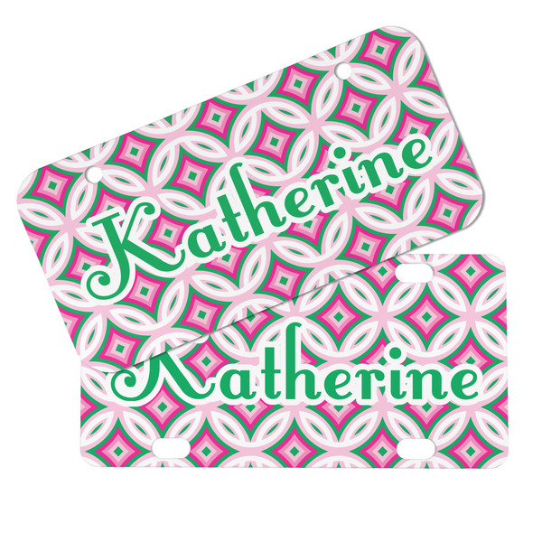 Linked Circles & Diamonds Mini License Plates - MAIN (4 and 2 Holes)