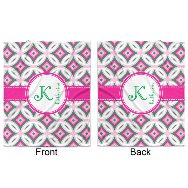 Linked Circles & Diamonds Minky Blanket - 50"x60" - Double Sided - Front & Back
