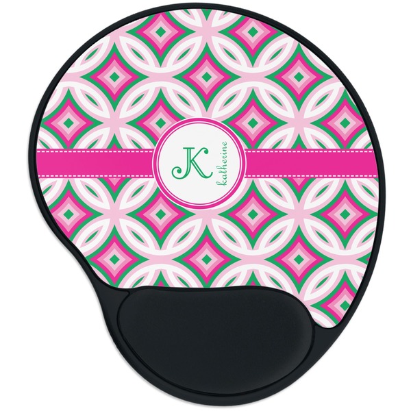 Custom Linked Circles & Diamonds Mouse Pad with Wrist Support