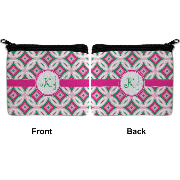 Linked Circles & Diamonds Neoprene Coin Purse - Front & Back (APPROVAL)