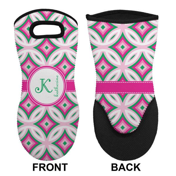 Linked Circles & Diamonds Neoprene Oven Mitt (Front & Back)