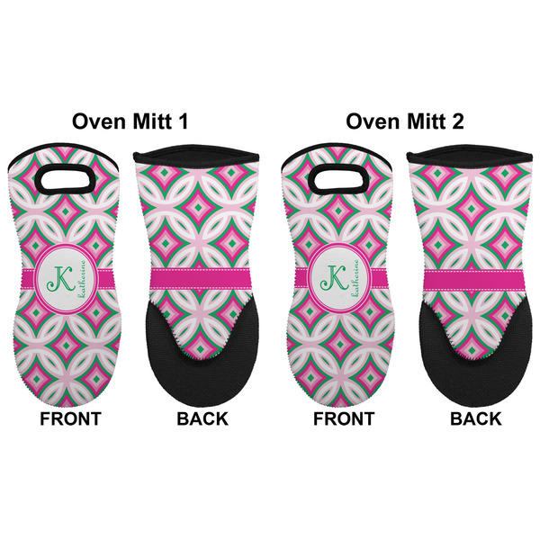 Linked Circles & Diamonds Neoprene Oven Mitt - Set of 2 - Approval