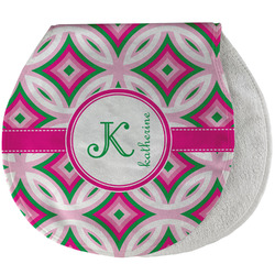 Linked Circles & Diamonds Burp Pad - Velour w/ Name and Initial