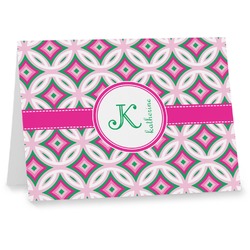 Linked Circles & Diamonds Note cards (Personalized)