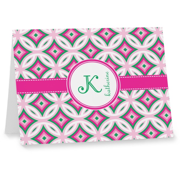 Custom Linked Circles & Diamonds Note cards (Personalized)