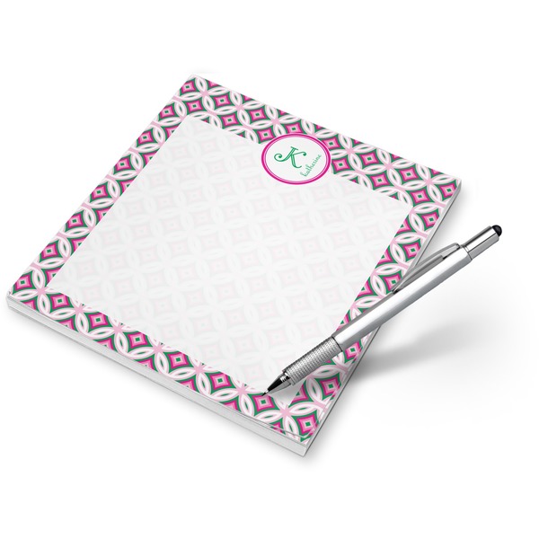 Custom Linked Circles & Diamonds Notepad (Personalized)