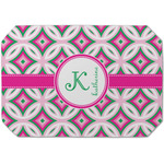 Linked Circles & Diamonds Dining Table Mat - Octagon (Single-Sided) w/ Name and Initial