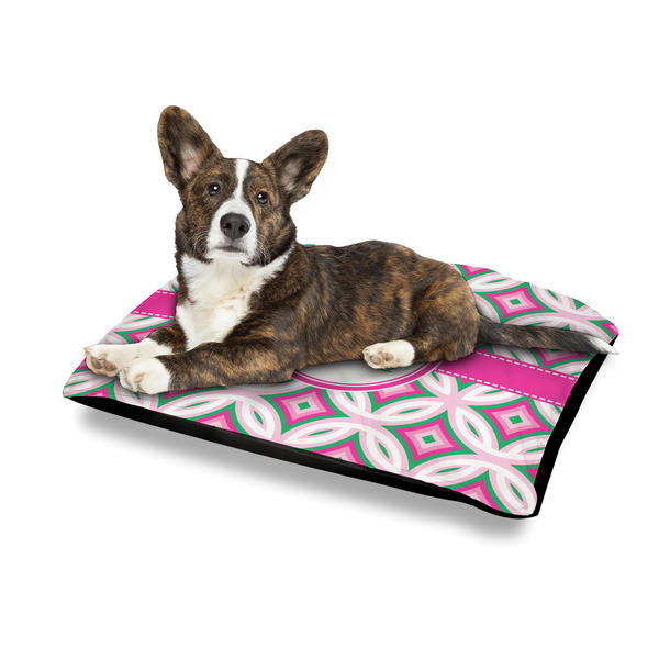 Linked Circles & Diamonds Outdoor Dog Beds - Medium - IN CONTEXT