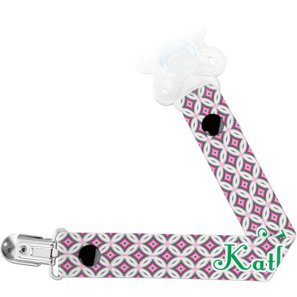 Custom Linked Circles & Diamonds Pacifier Clip (Personalized)