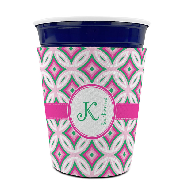 Linked Circles & Diamonds Party Cup Sleeves - without bottom - FRONT (on cup)