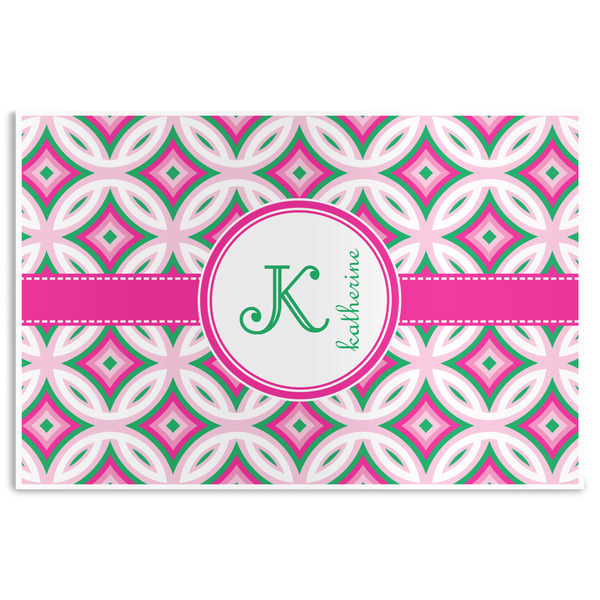 Custom Linked Circles & Diamonds Disposable Paper Placemats (Personalized)