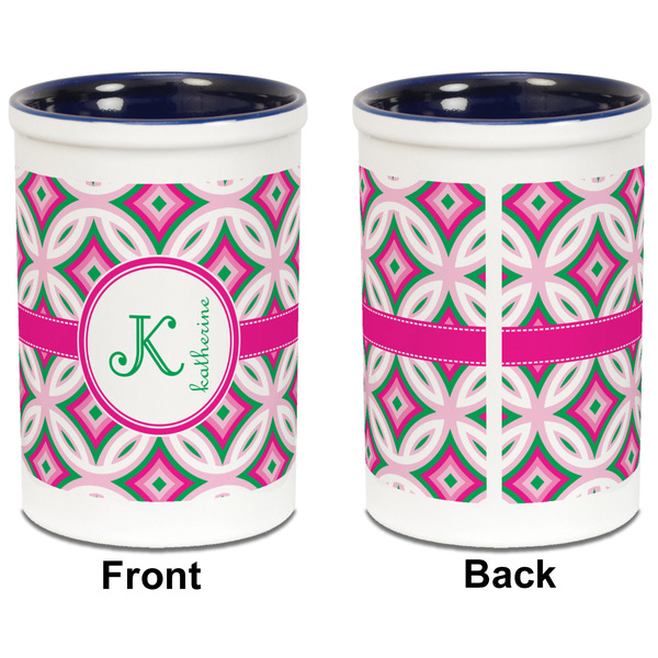 Linked Circles & Diamonds Pencil Holder - Blue - approval