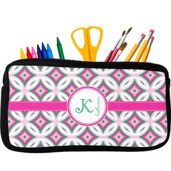 Linked Circles & Diamonds Neoprene Pencil Case (Personalized)