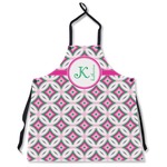 Linked Circles & Diamonds Apron Without Pockets w/ Name and Initial