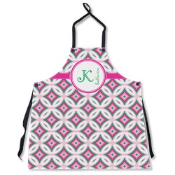 Linked Circles & Diamonds Apron Without Pockets w/ Name and Initial