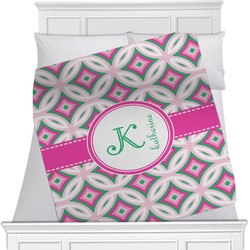 Linked Circles & Diamonds Minky Blanket - Toddler / Throw - 60"x50" - Single Sided (Personalized)