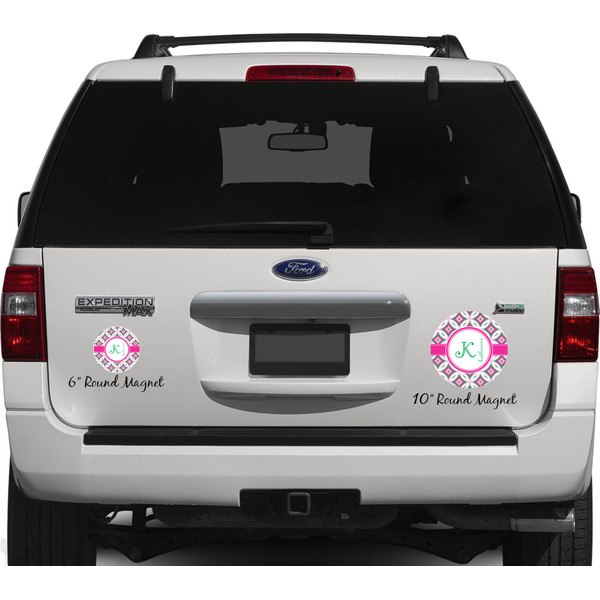 Linked Circles & Diamonds Personalized Car Magnets on Ford Explorer
