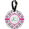 Linked Circles & Diamonds Personalized Round Luggage Tag