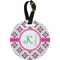 Linked Circles & Diamonds Plastic Luggage Tag - Round (Personalized)