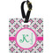 Linked Circles & Diamonds Personalized Square Luggage Tag