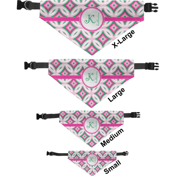Linked Circles & Diamonds Pet Bandana Sizes