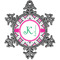 Linked Circles & Diamonds Vintage Snowflake Ornament (Personalized)
