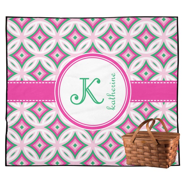 Custom Linked Circles & Diamonds Outdoor Picnic Blanket (Personalized)