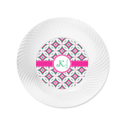 Linked Circles & Diamonds Plastic Party Appetizer & Dessert Plates - 6" (Personalized)