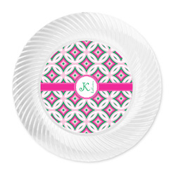 Linked Circles & Diamonds Plastic Party Dinner Plates - 10" (Personalized)