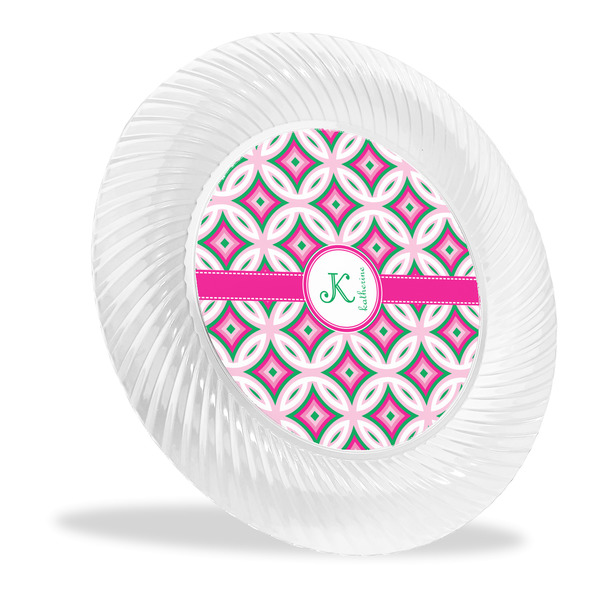 Custom Linked Circles & Diamonds Plastic Party Dinner Plates - 10" (Personalized)