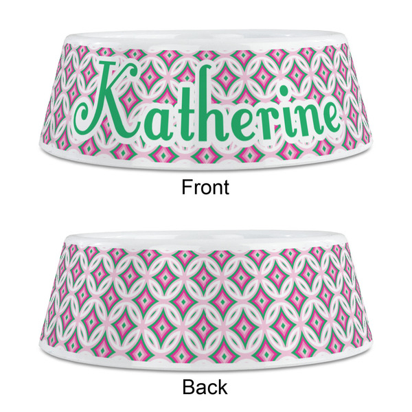 Linked Circles & Diamonds Plastic Pet Bowls - Medium - APPROVAL