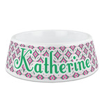 Linked Circles & Diamonds Plastic Dog Bowl - Medium (Personalized)
