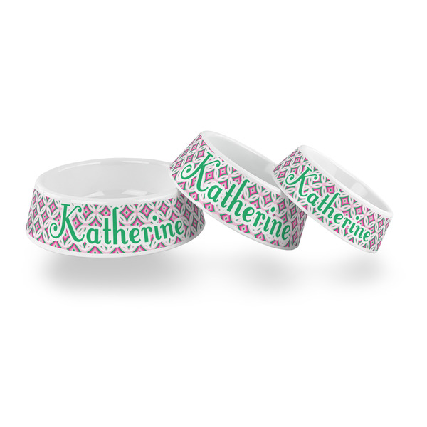Linked Circles & Diamonds Plastic Pet Bowls - PARENT MAIN