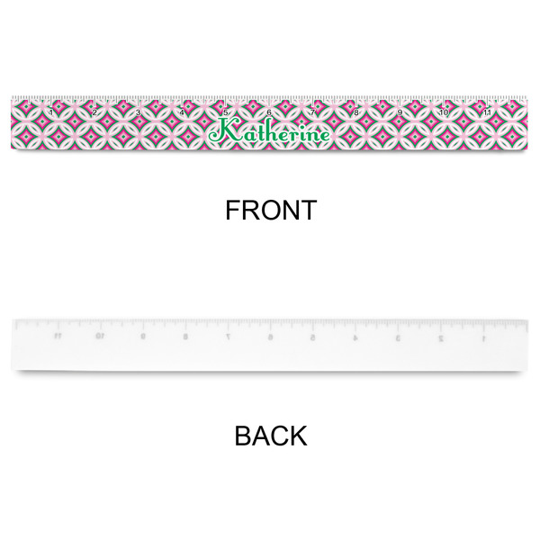 Linked Circles & Diamonds Plastic Ruler - 12" - APPROVAL