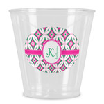 Linked Circles & Diamonds Plastic Shot Glass (Personalized)