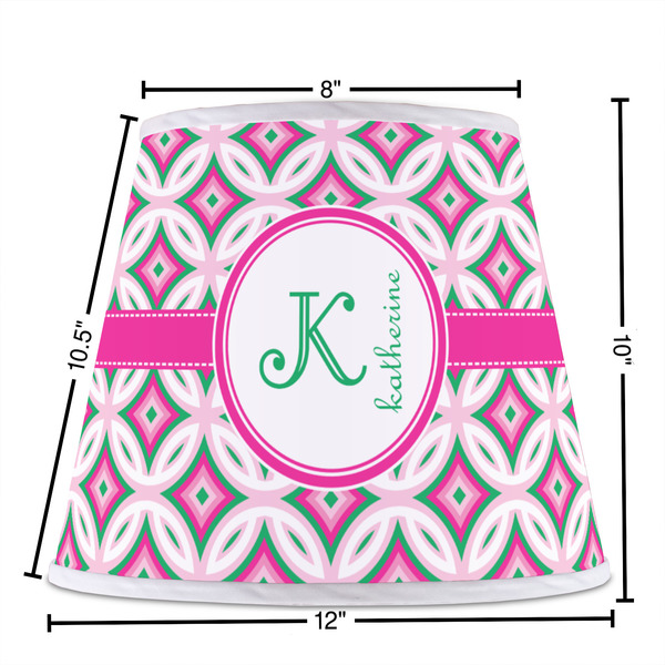 Linked Circles & Diamonds Poly Film Empire Lampshade - Dimensions